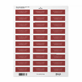 Rustieke namaak jute kerst retouradres sticker (Full Sheet)
