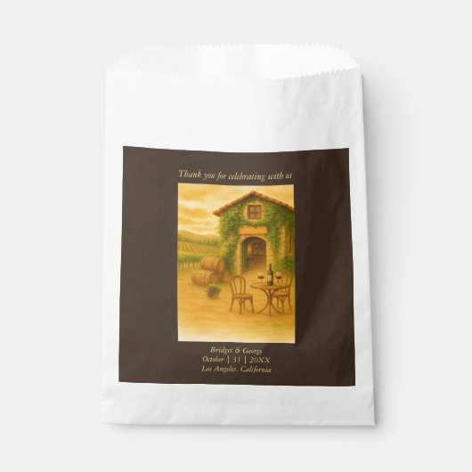 Rustieke Napa Valley Vineyard bruiloft Bedankzakje (Voorkant)