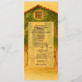Rustieke Napa Valley Vineyard Golden Wedding Dinne Programmakaart (Achterkant)