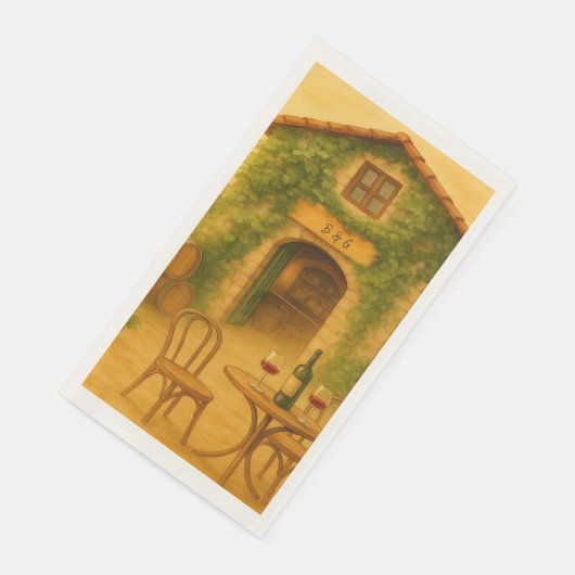 Rustieke Napa Valley Vineyard Golden Wedding Servet (Hoek)