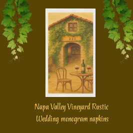 Rustieke Napa Valley Vineyard Golden Wedding Servet