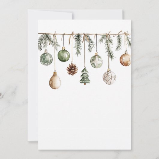 Rustieke Natuur Eenvoudig Minimalistisch Kerstfees Kaart (Achterkant)