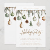 Rustieke Natuur Eenvoudig Minimalistisch Kerstfees Kaart (Voorkant / Achterkant)