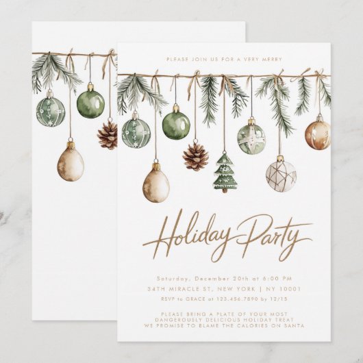 Rustieke Natuur Eenvoudig Minimalistisch Kerstfees Kaart (Voorkant / Achterkant)