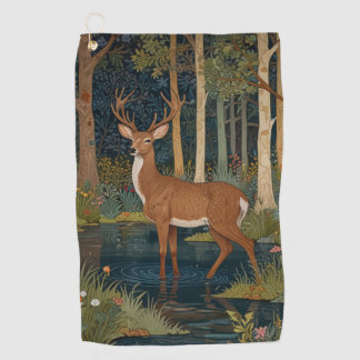 Rustieke natuur herten boho bos groen golfhanddoek
