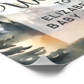 Rustieke Natuur Hier komt Son Baby shower Welkom Poster (Hoek)