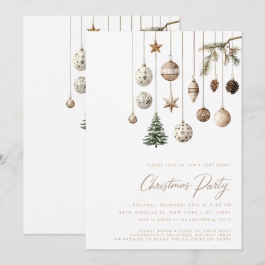 Rustieke Natuur Minimalistisch Eenvoudig Kerstfees Kaart (Voorkant / Achterkant)