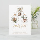 Rustieke Natuur Minimalistische Ornamenten Kerstfe Kaart (Staand voorkant)