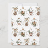 Rustieke Natuur Minimalistische Ornamenten Kerstfe Kaart (Achterkant)