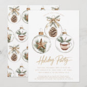 Rustieke Natuur Minimalistische Ornamenten Kerstfe Kaart (Voorkant / Achterkant)