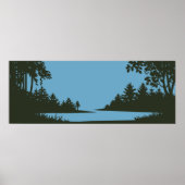 Rustieke Natuur Scène met het lichaam van water Poster (Voorkant)