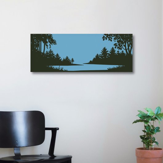 Rustieke Natuur Scène met het lichaam van water Poster