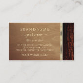 Rustieke Natuur Tree Bark Grain Gold Border Logo Visitekaartje (Achterkant)