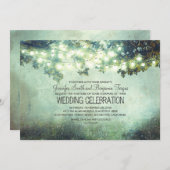 Rustieke natuur Tree Branches Lights bruiloft Kaart (Voorkant / Achterkant)