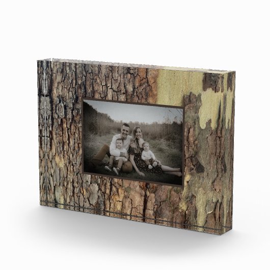 Rustieke natuurlijke noodlijdende bomen met boomsc fotoblokken (Rechts)