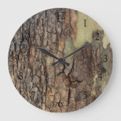 Rustieke natuurlijke noodlijdende bomen met boomsc grote klok (Voorkant)