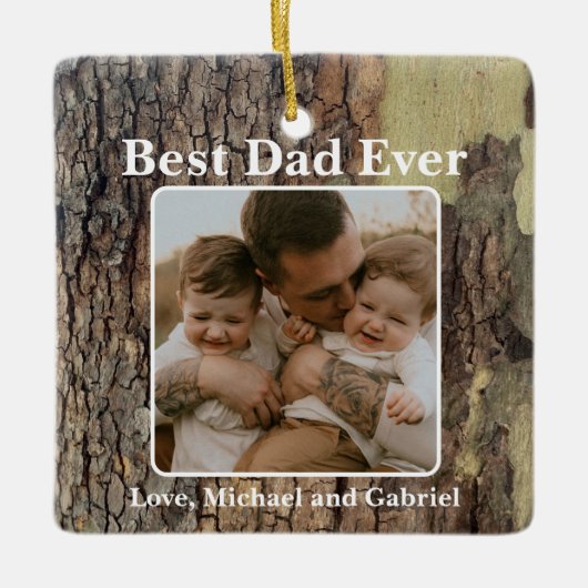 Rustieke natuurlijke noodlijdende bomen met boomsc keramisch ornament (Voorkant)