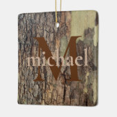 Rustieke natuurlijke noodlijdende bomen met boomsc keramisch ornament (Links)