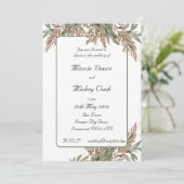 Rustieke natuurlijke stijl - groen en bruin blad kaart (Staand voorkant)