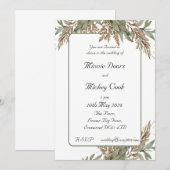 Rustieke natuurlijke stijl - groen en bruin blad kaart (Voorkant / Achterkant)