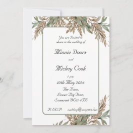 Rustieke natuurlijke stijl - groen en bruin blad kaart