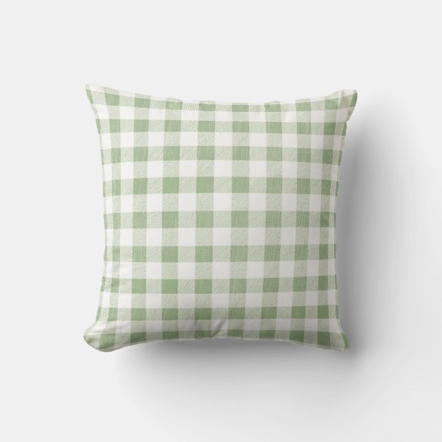 Rustieke natuurlijke wijze Gingham Plaid Kussen (Voorkant)