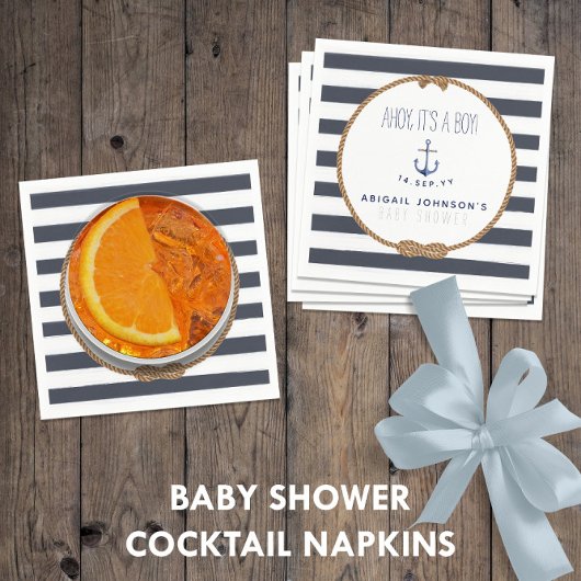 Rustieke Nautical Ahoy Het is een Baby shower Servet