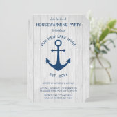 Rustieke Nautical Navy Anker Housewarming Kaart (Staand voorkant)