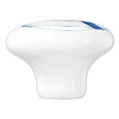 Rustieke Nautilus Blauwe Reddingsring Boei Keramische Knop (Zijkant)