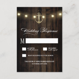  rustieke nautische anker bruiloft RSVP-Kaarten RSVP Kaartje