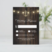  rustieke nautische anker bruiloft RSVP-Kaarten RSVP Kaartje (Staand voorkant)