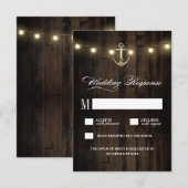  rustieke nautische anker bruiloft RSVP-Kaarten RSVP Kaartje (Voorkant / Achterkant)