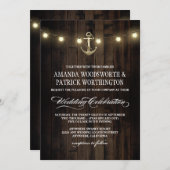 rustieke nautische anker bruiloft uitnodigingen (Voorkant / Achterkant)