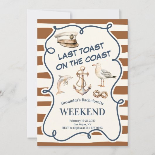 Rustieke nautische anker en dolfijn Bachelorette Kaart (Voorkant)