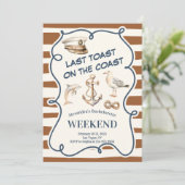 Rustieke nautische anker en dolfijn Bachelorette Kaart (Staand voorkant)