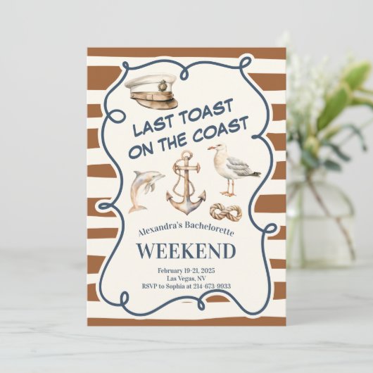 Rustieke nautische anker en dolfijn Bachelorette Kaart (Staand voorkant)
