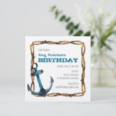 rustieke nautische ankerpartij kaart (Staand voorkant)