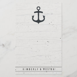 Rustieke nautische bruiloft briefpapier notitiepap
