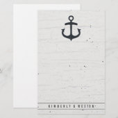 Rustieke nautische bruiloft briefpapier notitiepap (Voorkant / Achterkant)