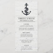 Rustieke Nautische Bruiloft Menu (Voorkant)