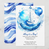 Rustieke Nautische charme: Boy Baby shower Kaart (Voorkant / Achterkant)