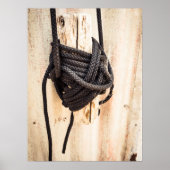 Rustieke nautische touwknoop op verweerd hout poster (Voorkant)