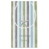 Rustieke nautische waterverf strepen bedankt monog klein cadeauzakje (Achterkant)