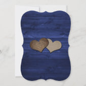 Rustieke Navy Blauwe Houten Zonnebloem Bruiloft Save The Date (Achterkant)