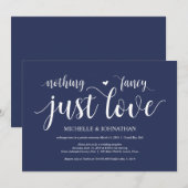 Rustieke Navy Blauwe Trouw Elopement Ontvangst Kaart (Voorkant / Achterkant)