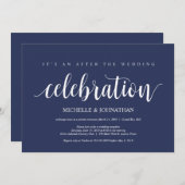 Rustieke Navy Blauwe Trouw Elopement Ontvangst Kaart (Voorkant / Achterkant)