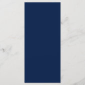 Rustieke Navy Blauwe Trouwmenu Menu (Achterkant)