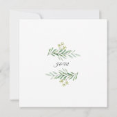 Rustieke Navy Blauwe Waterverf Eucalyptus Bruiloft Kaart (Achterkant)