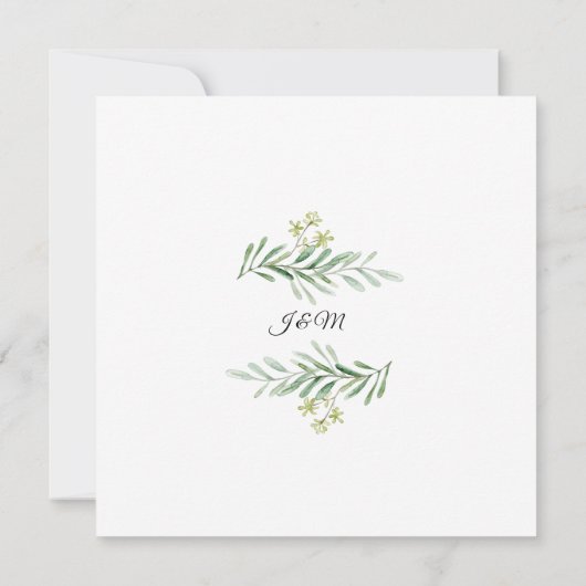 Rustieke Navy Blauwe Waterverf Eucalyptus Bruiloft Kaart (Achterkant)