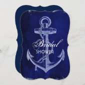 rustieke Navy Blue anker nautisch vrijgezellenfees Kaart (Voorkant / Achterkant)